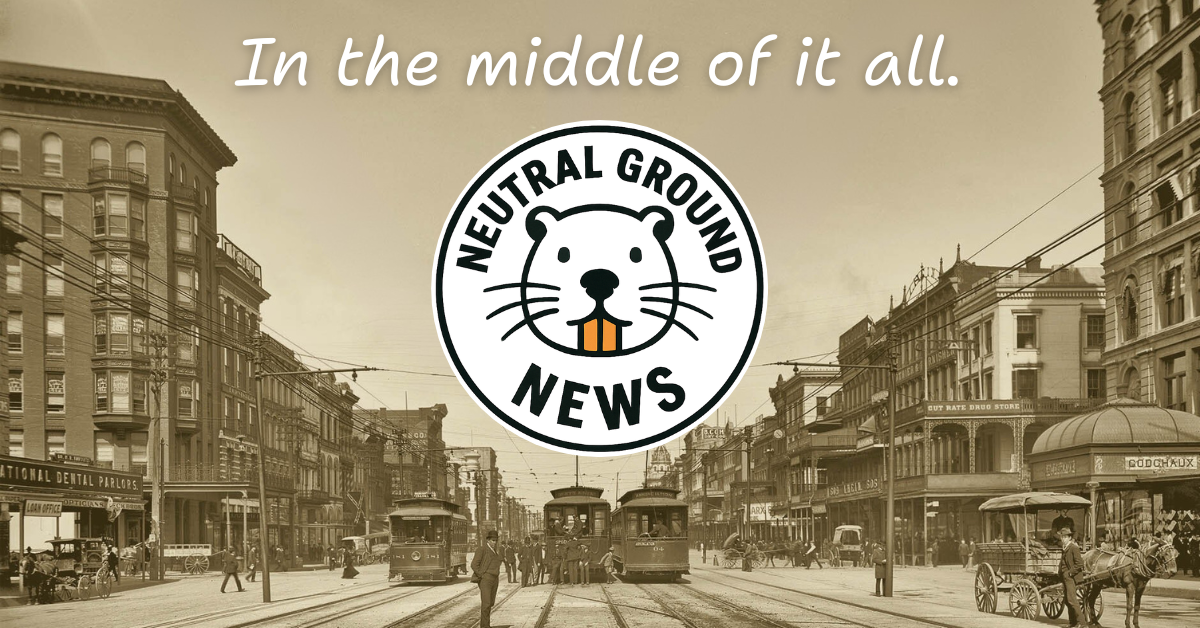 Neutral Ground News logo - In the middle of it all. (New Orleans News Satire and Parody)