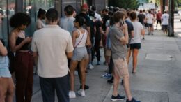 Residents wait in line during the Jeff Landry recall petition drive as support grows across Louisiana.