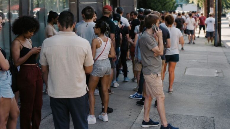 Residents wait in line during the Jeff Landry recall petition drive as support grows across Louisiana.